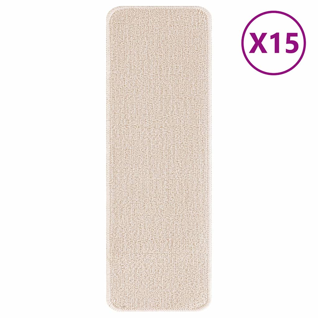 Podloge protiv klizanja za stepenice 15 kom. 60 x 25 cm Krema