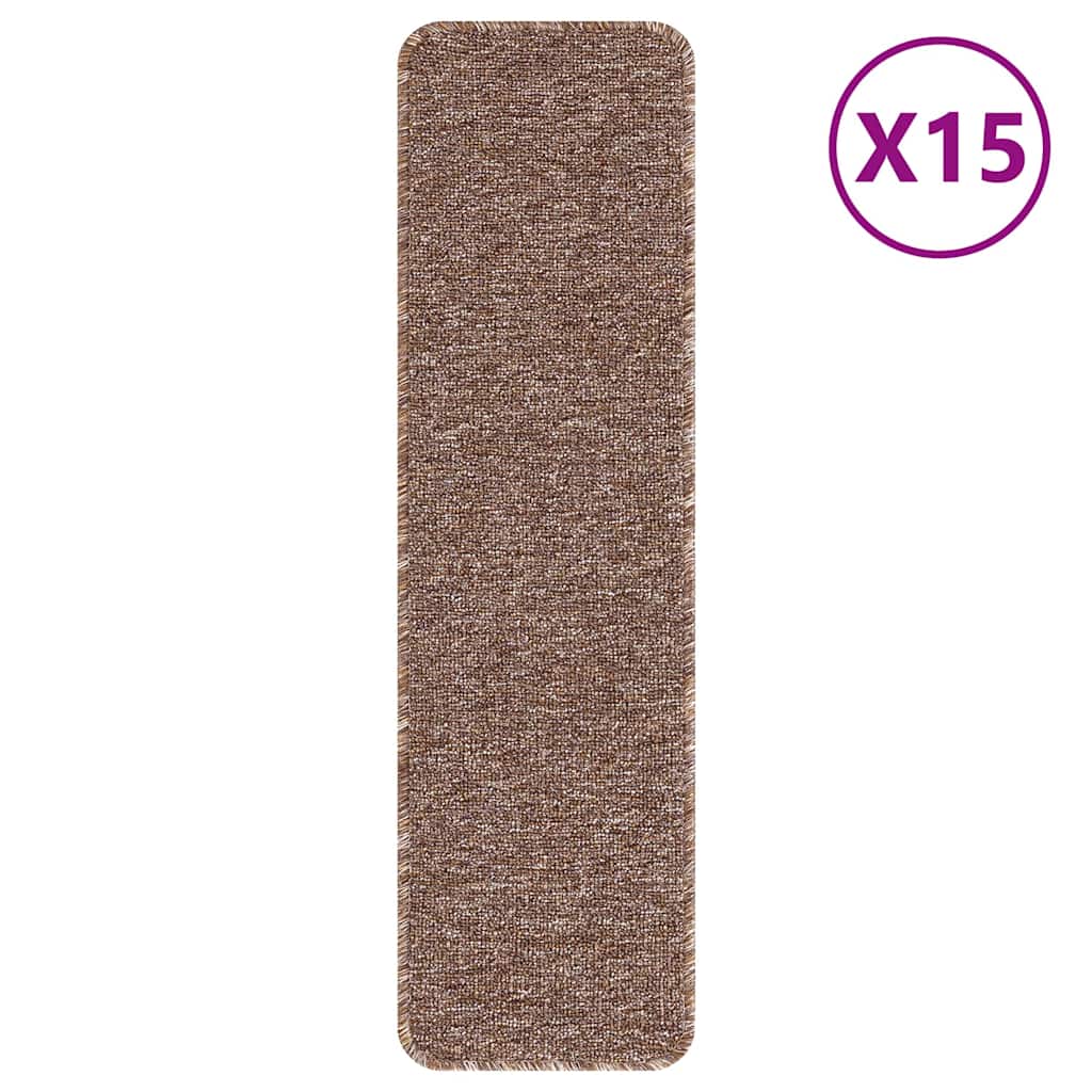 Podloge protiv klizanja za stepenice 15 pcs Smeđa 75 x 20 cm PP