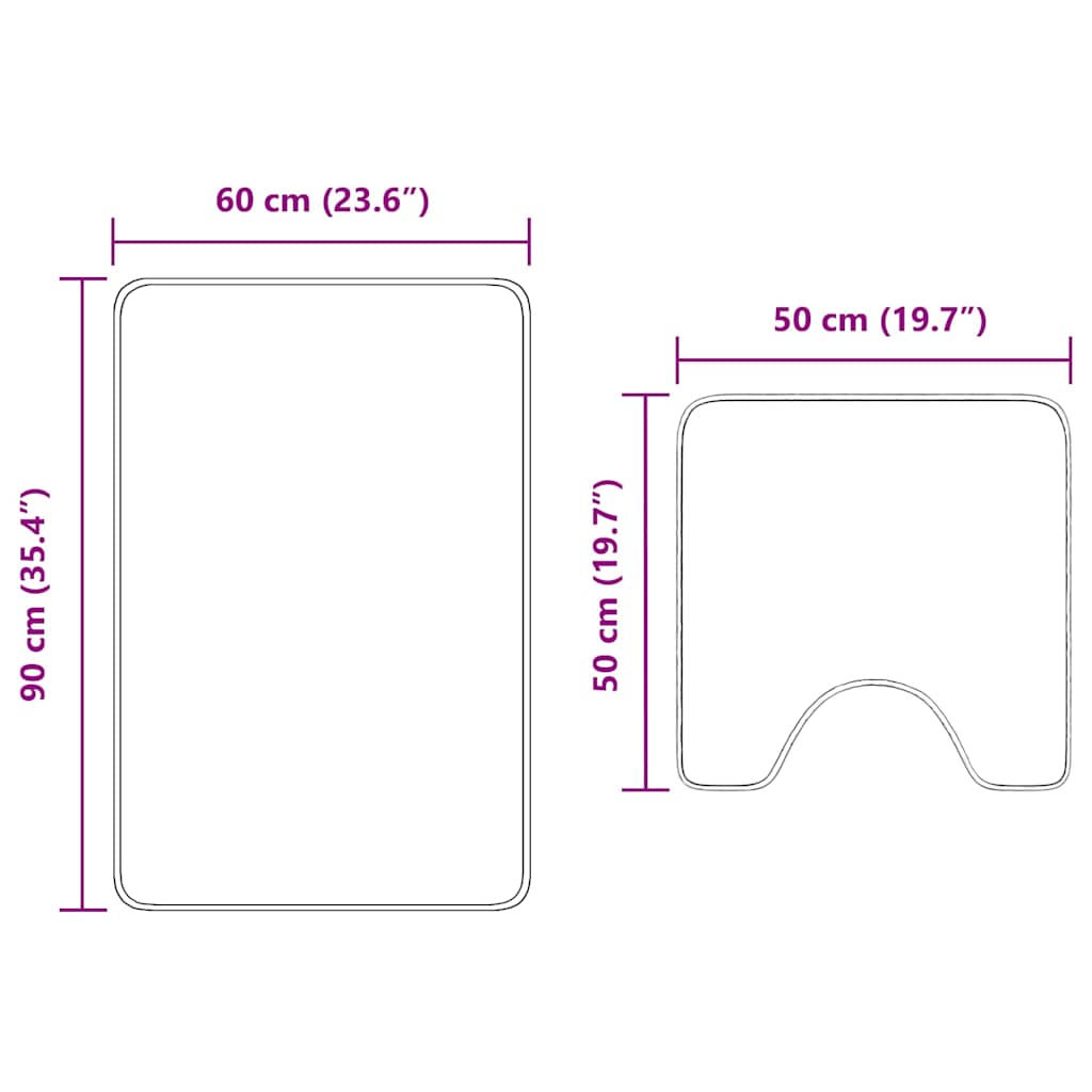 Set prostirki za kupatilo s protukliznom podlogom 2 pcs PP