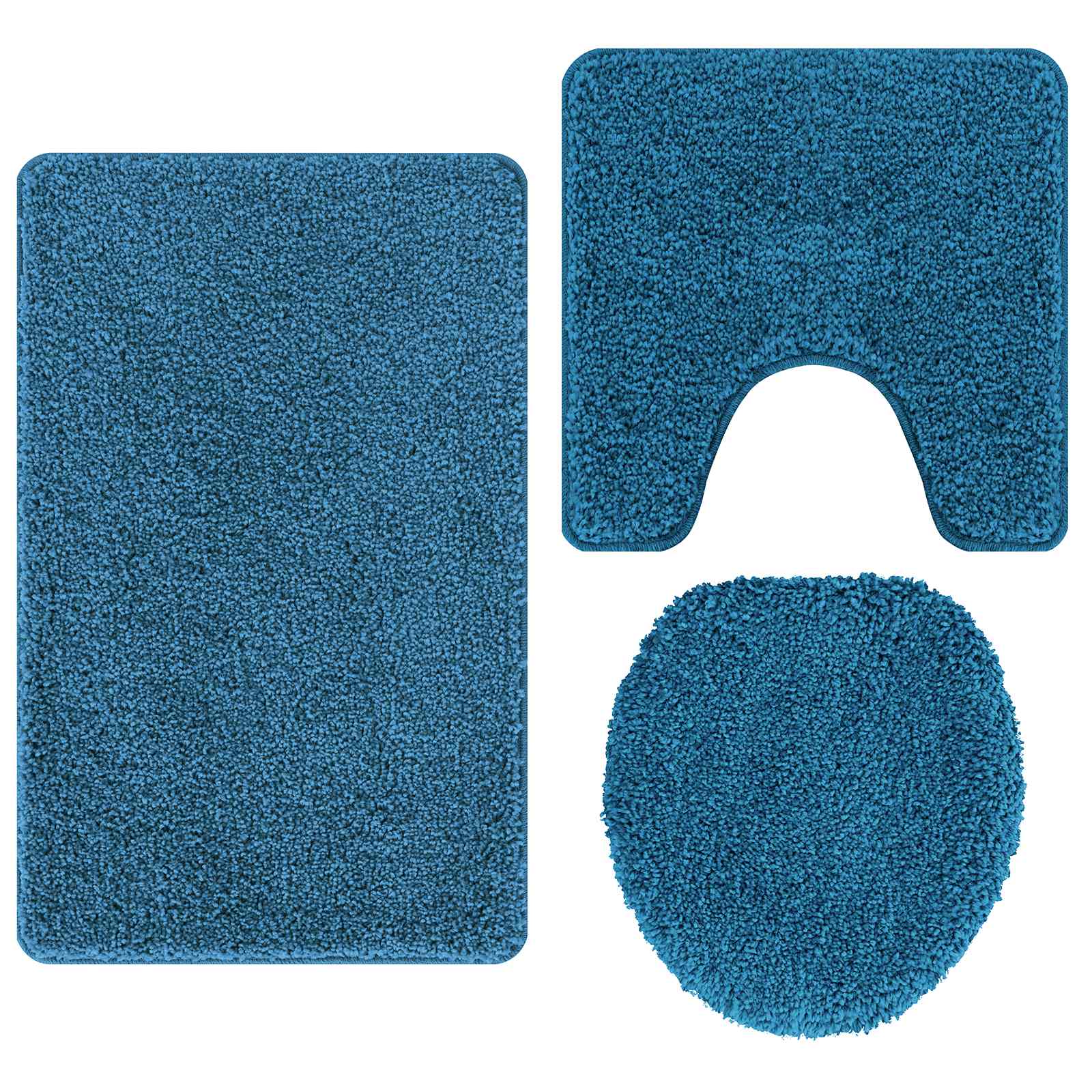 Set prostirki za kupatilo s protukliznom podlogom 3 pcs Plava