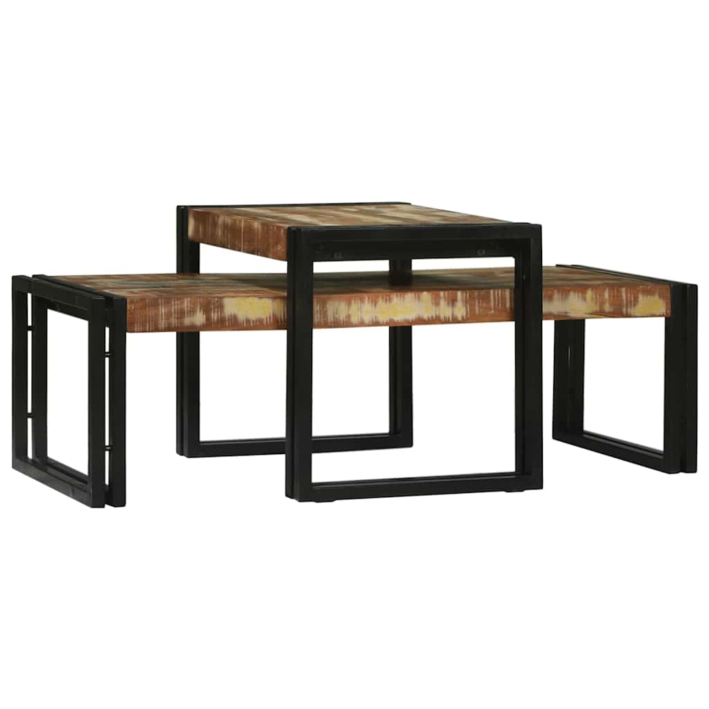 Kava Stol 2 pcs Šareni 48 x 40 x 40 cm Čvrsto drvo iz reciklaže