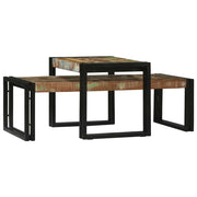 Kava Stol 2 pcs Šareni 48 x 40 x 40 cm Čvrsto drvo iz reciklaže