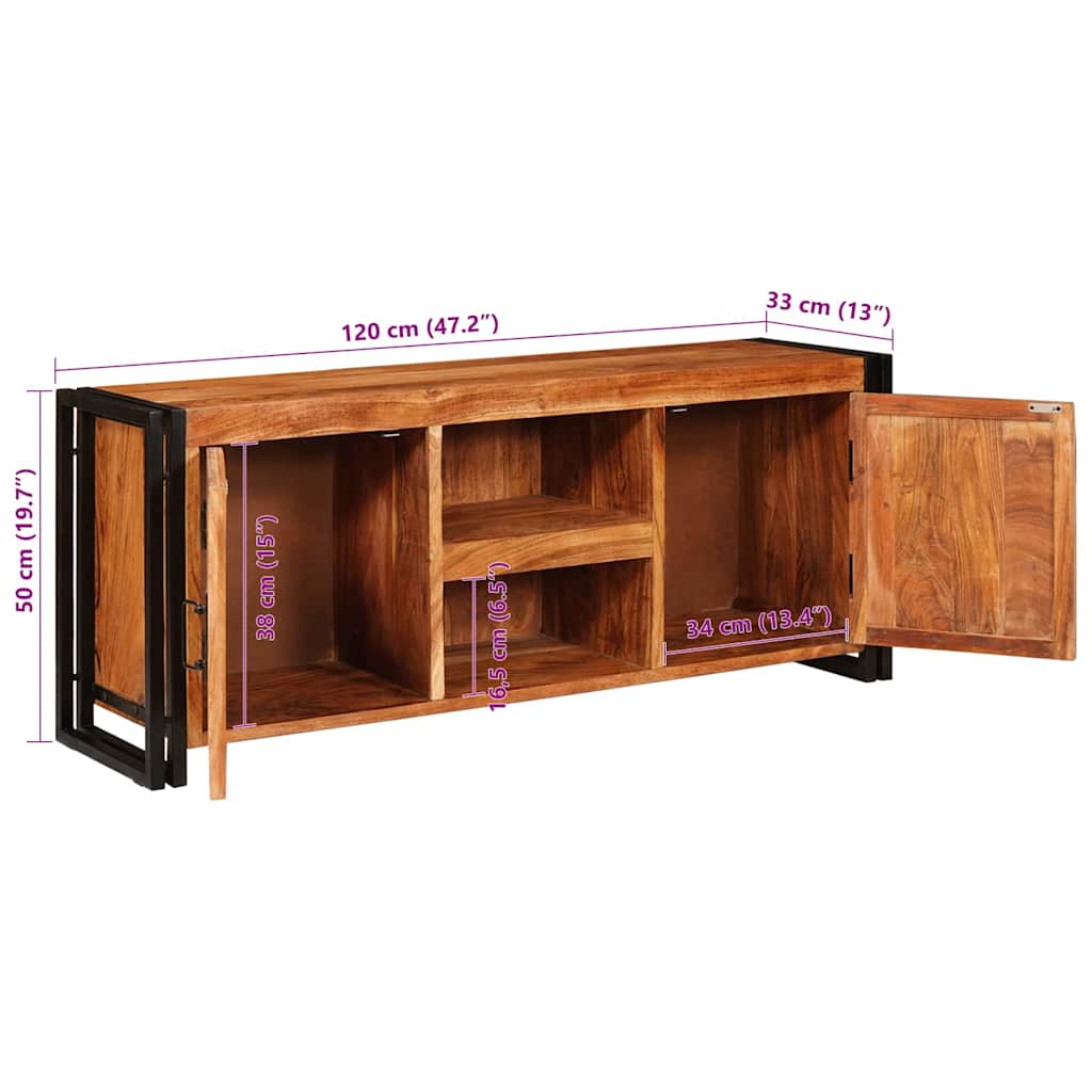 TV ormar Smeđa 120 x 33 x 50 cm Masivno bagremovo drvo