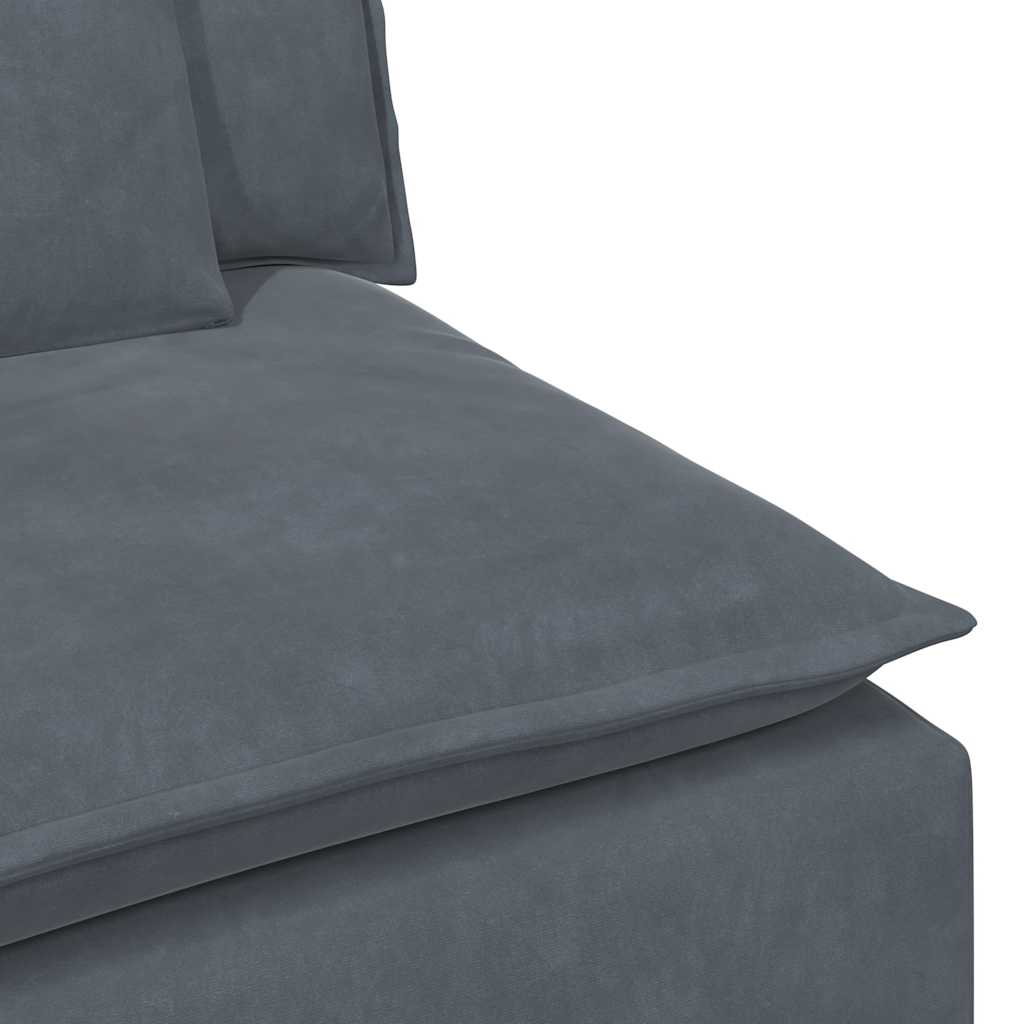 Modularna sofa s podnožjem i jastucima tamno siva