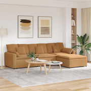 Modularna sofa s tabureom i jastucima bež boje