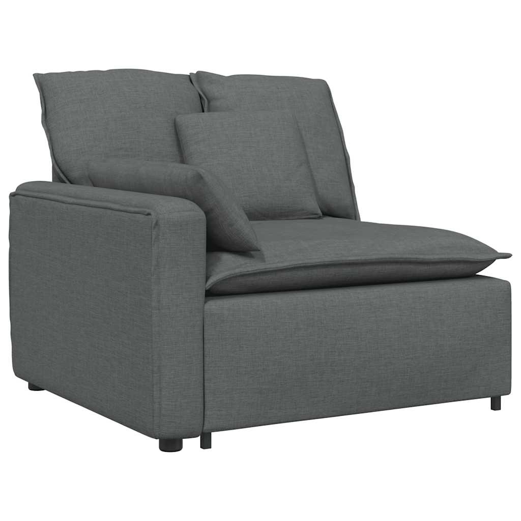 Modularna sofa s jastucima tamno siva
