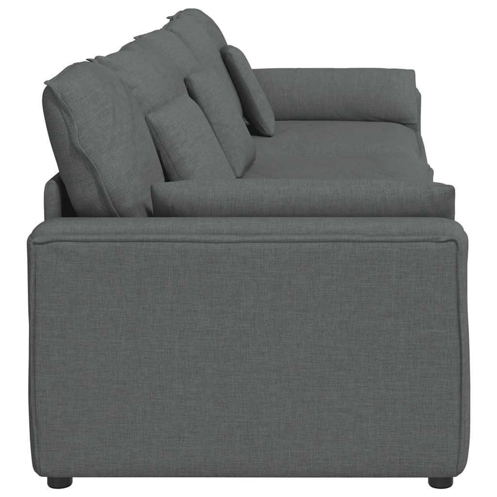 Modularna sofa s jastucima tamno siva