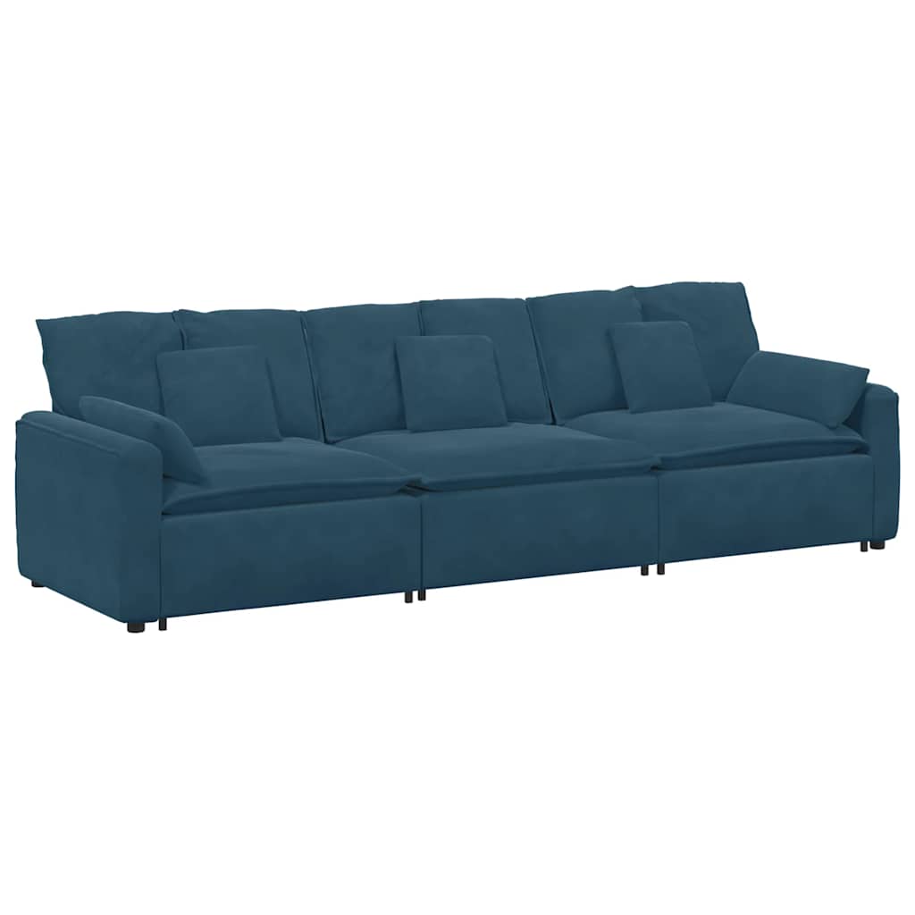 Modularna sofa s jastucima plava