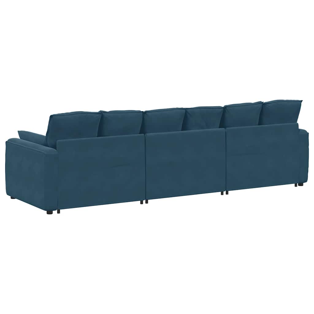 Modularna sofa s jastucima plava