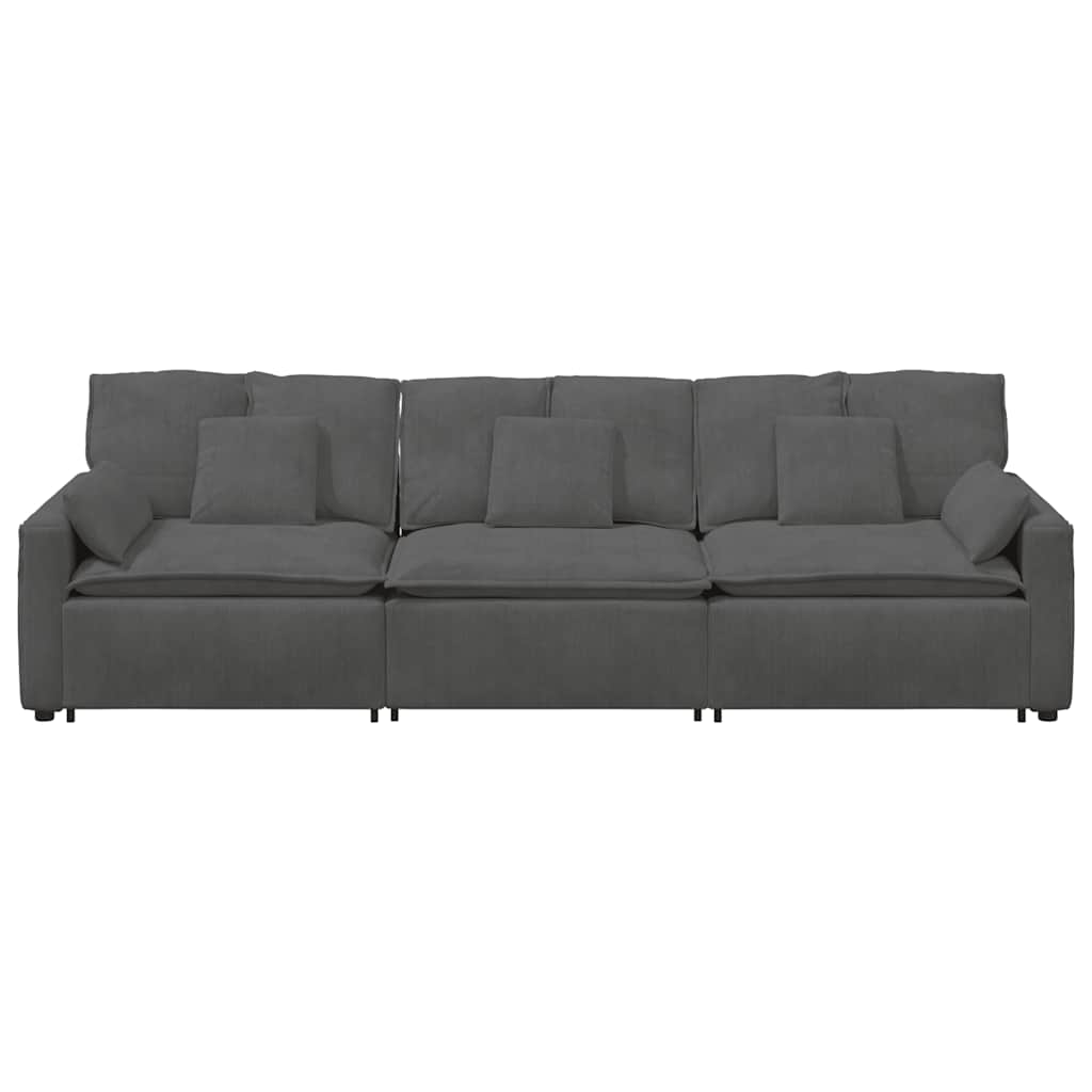 Modularna sofa s jastucima tamno siva