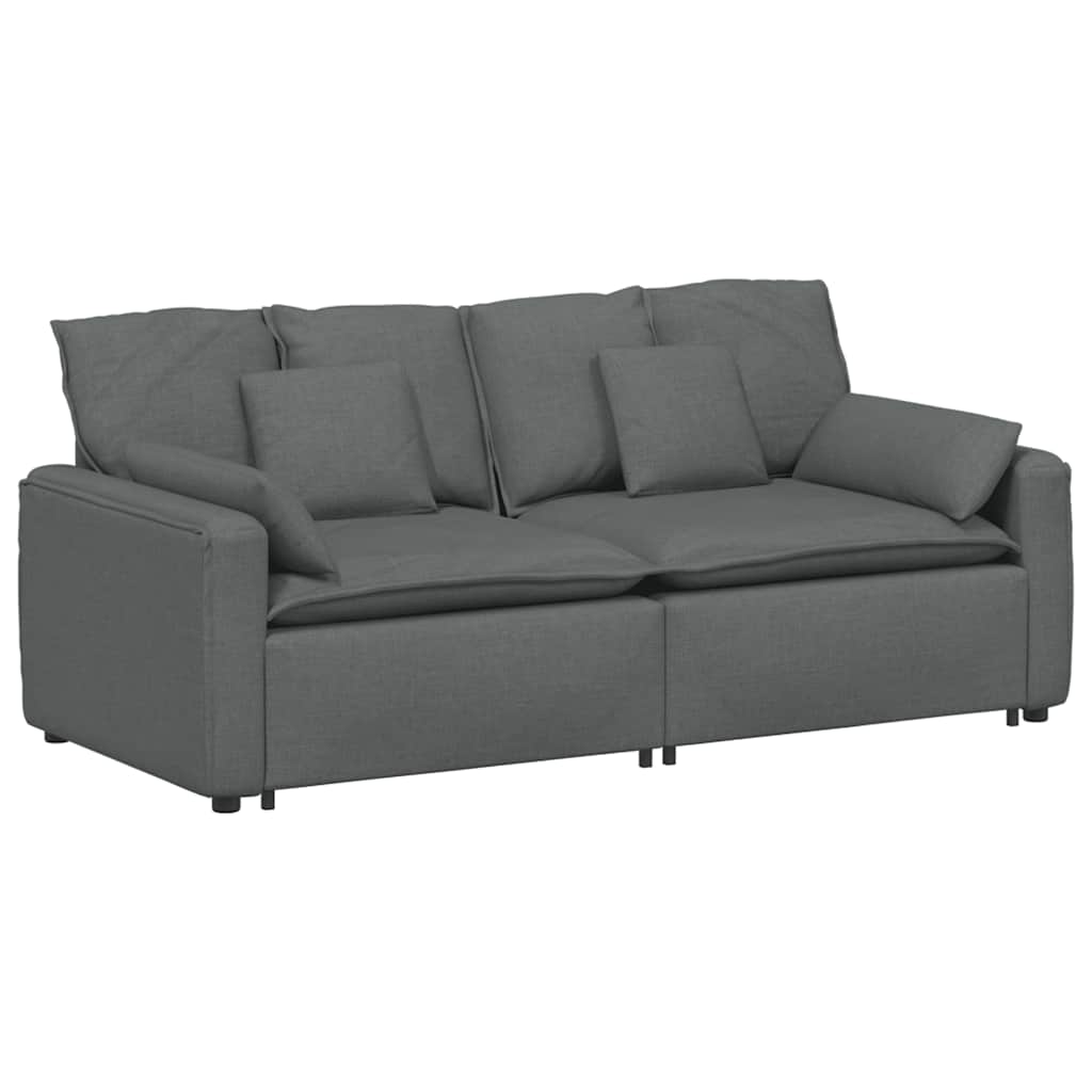 Modularna sofa s jastucima tamno siva