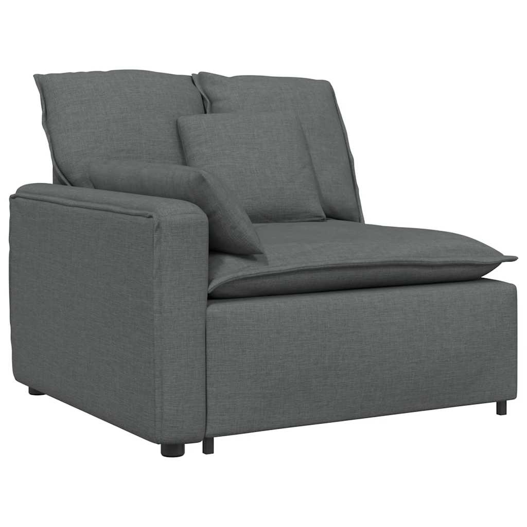 Modularna sofa s jastucima tamno siva