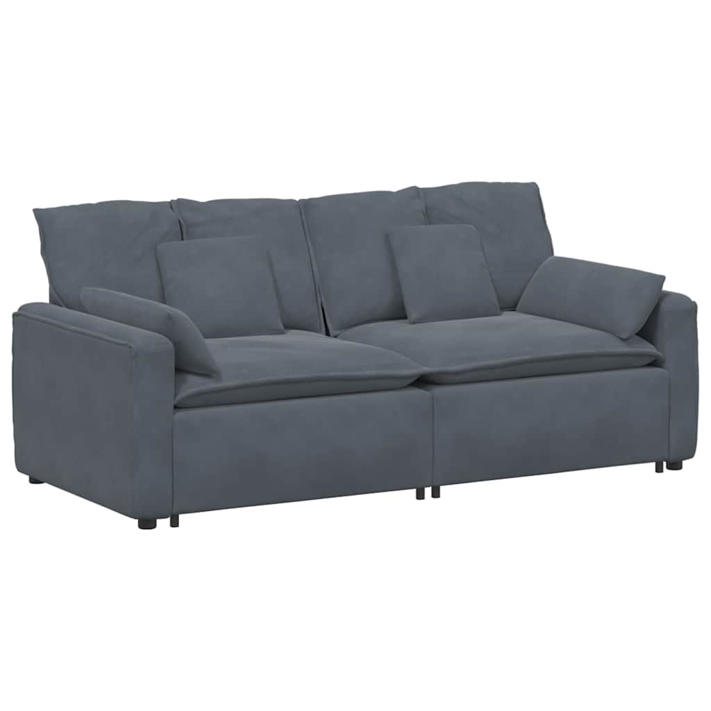 Modularna sofa s jastucima tamno siva
