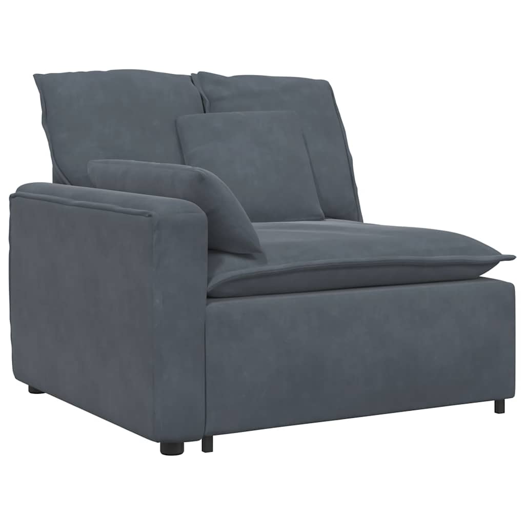 Modularna sofa s jastucima tamno siva
