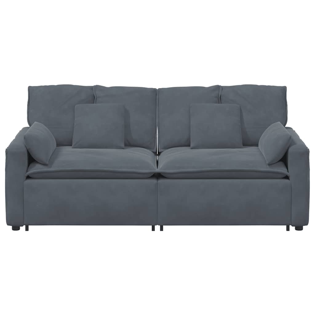 Modularna sofa s jastucima tamno siva
