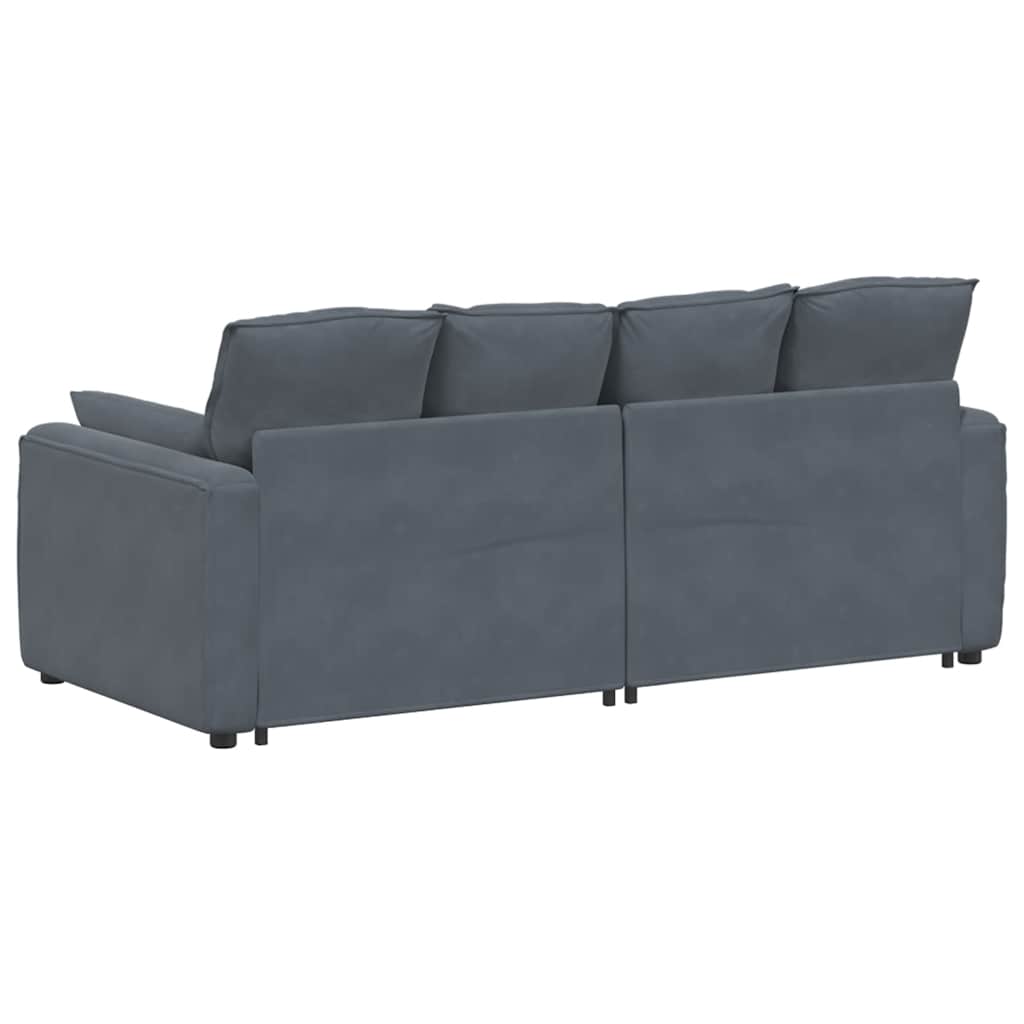 Modularna sofa s jastucima tamno siva