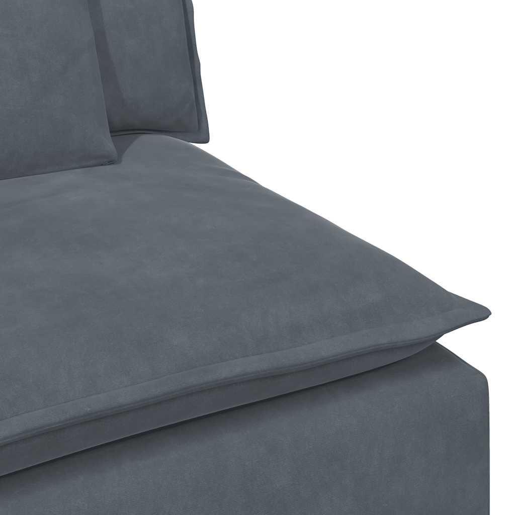 Modularna sofa s jastucima tamno siva