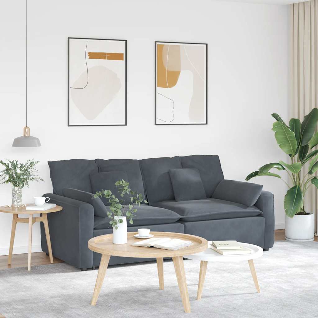 Modularna sofa s jastucima tamno siva