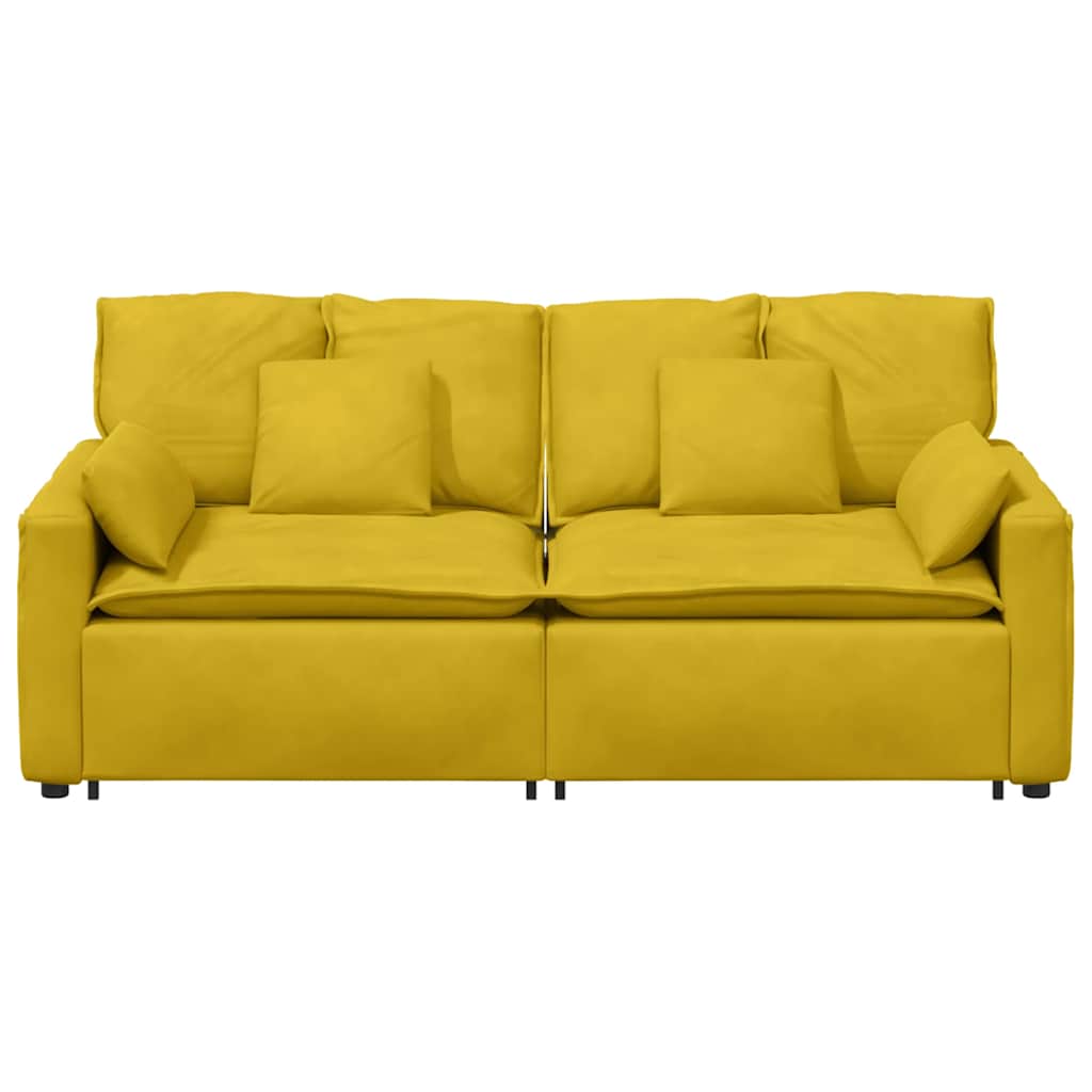 Modularna sofa s jastucima žuta