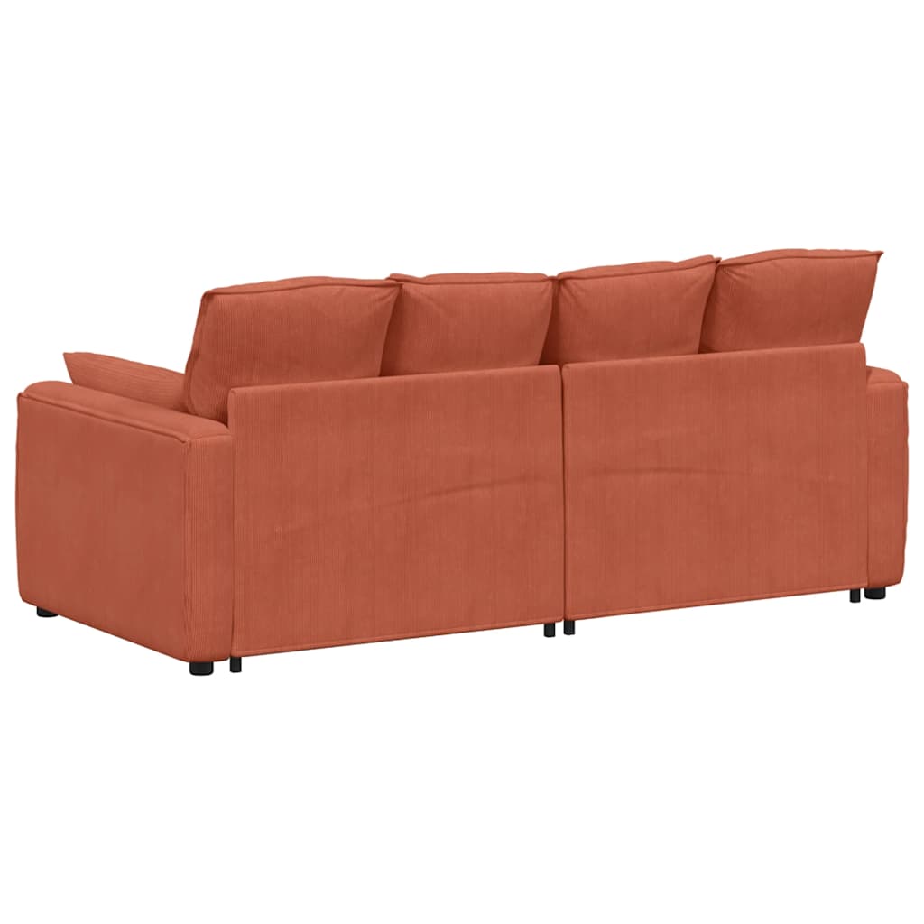 Modularna sofa s jastucima crveno-narančasta