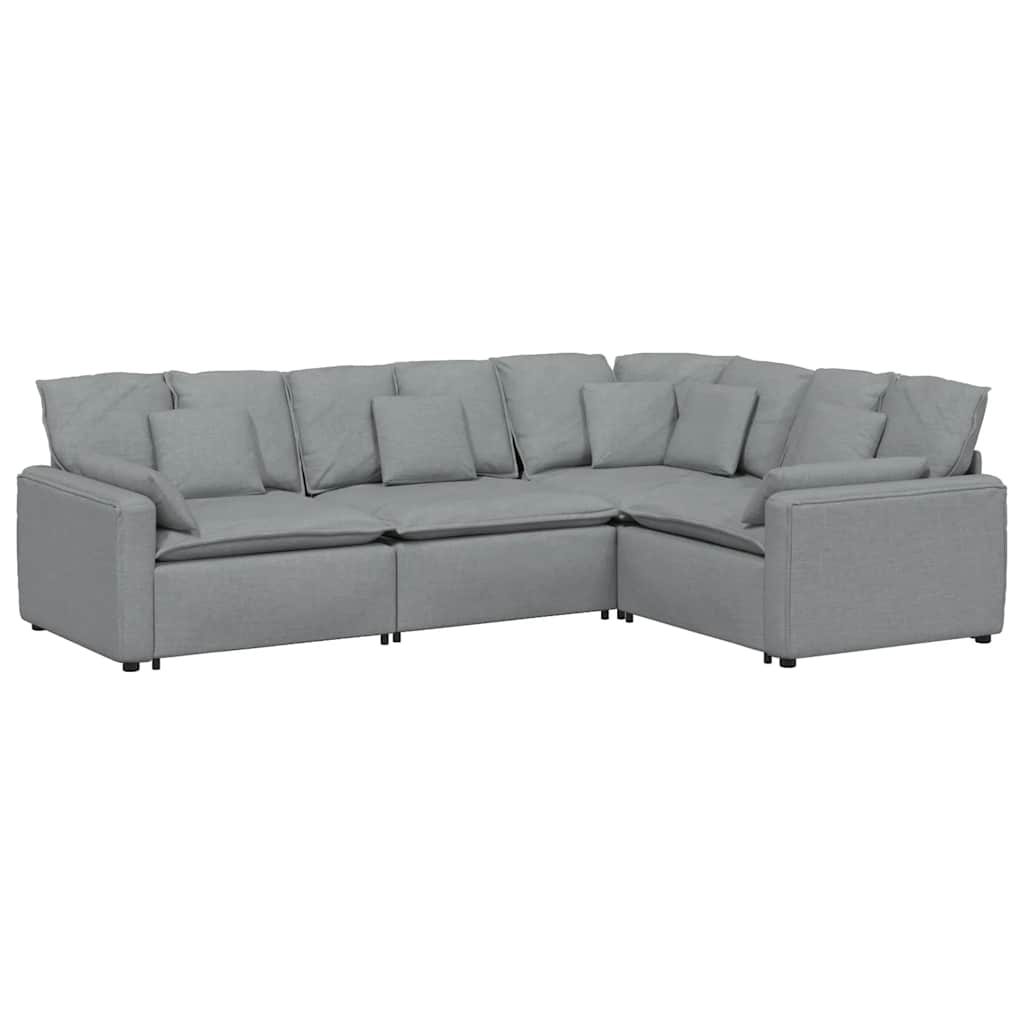 Modularna sofa s jastucima, tkanina, svijetlo siva