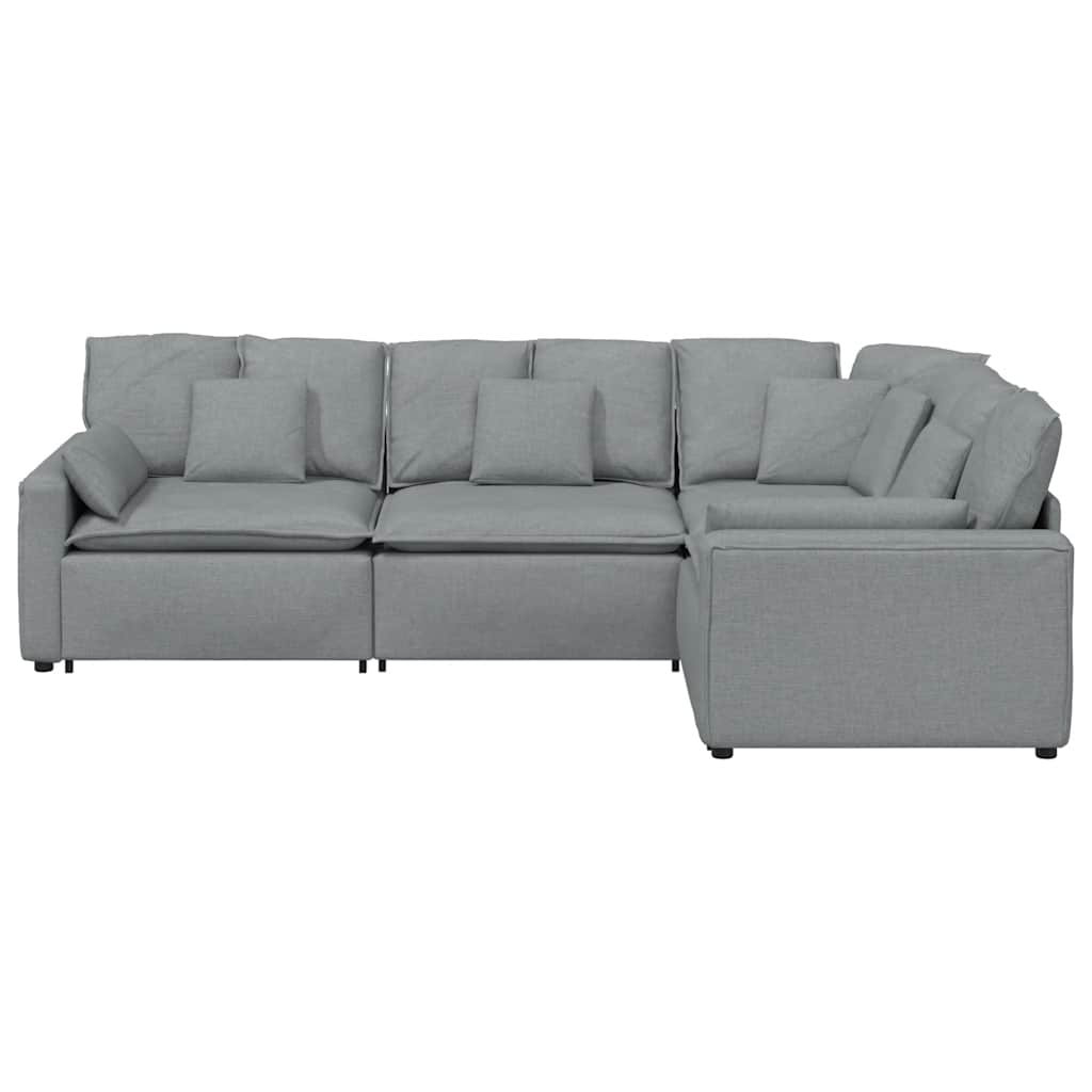 Modularna sofa s jastucima, tkanina, svijetlo siva