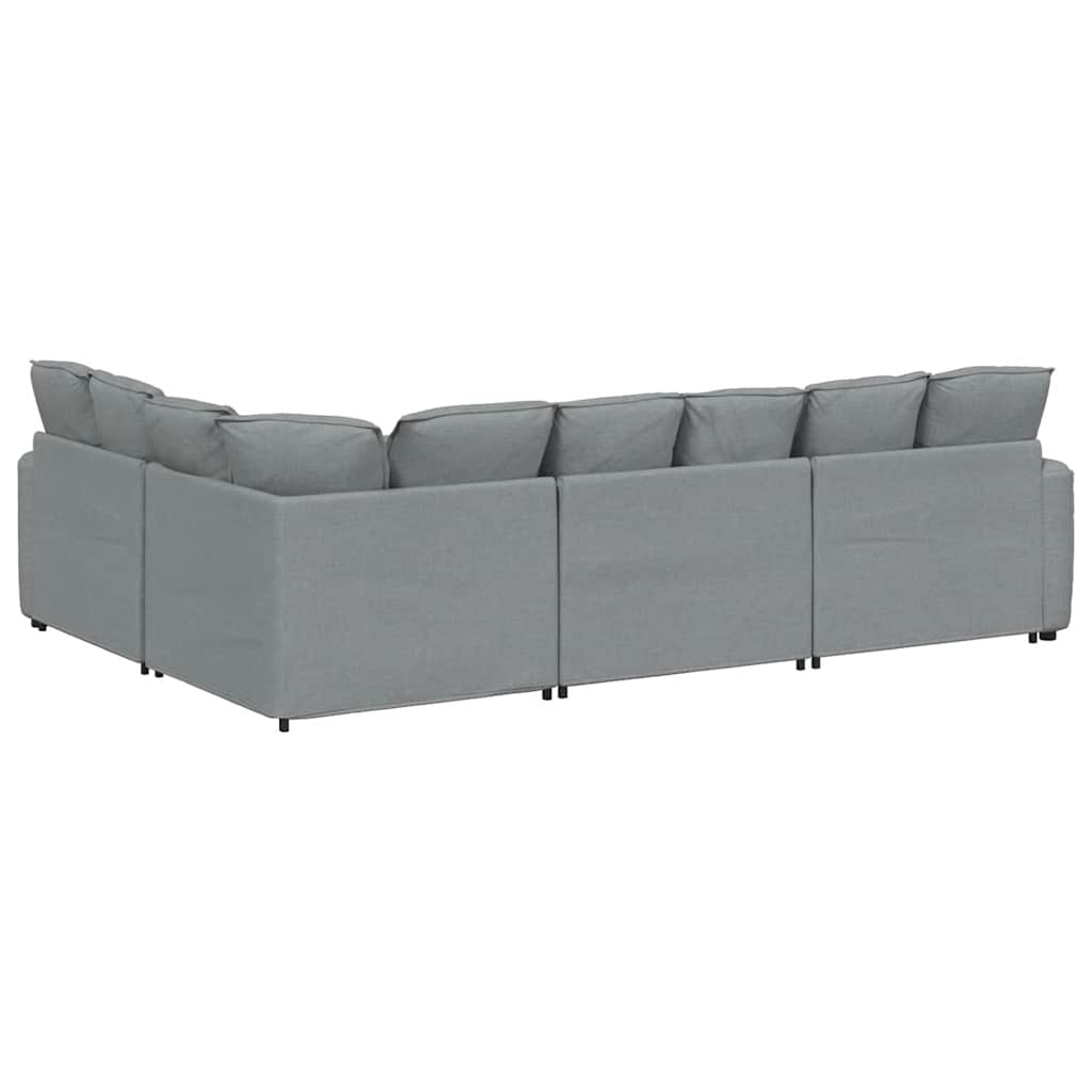 Modularna sofa s jastucima, tkanina, svijetlo siva
