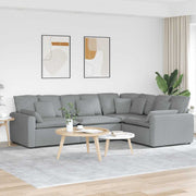 Modularna sofa s jastucima, tkanina, svijetlo siva