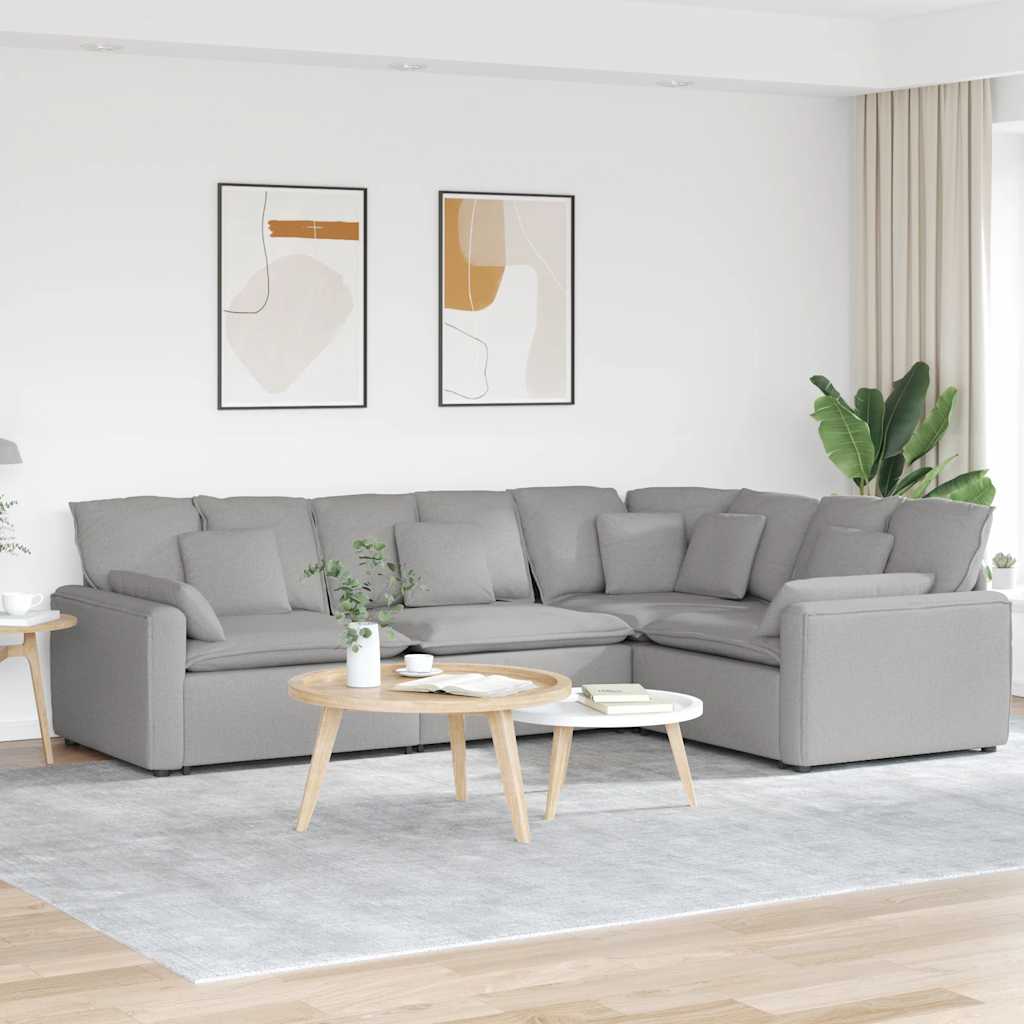 Modularna sofa s jastucima, tkanina, oblak sive boje