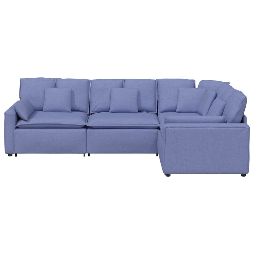 Modularna sofa s jastucima, tkanina, traperice, plava