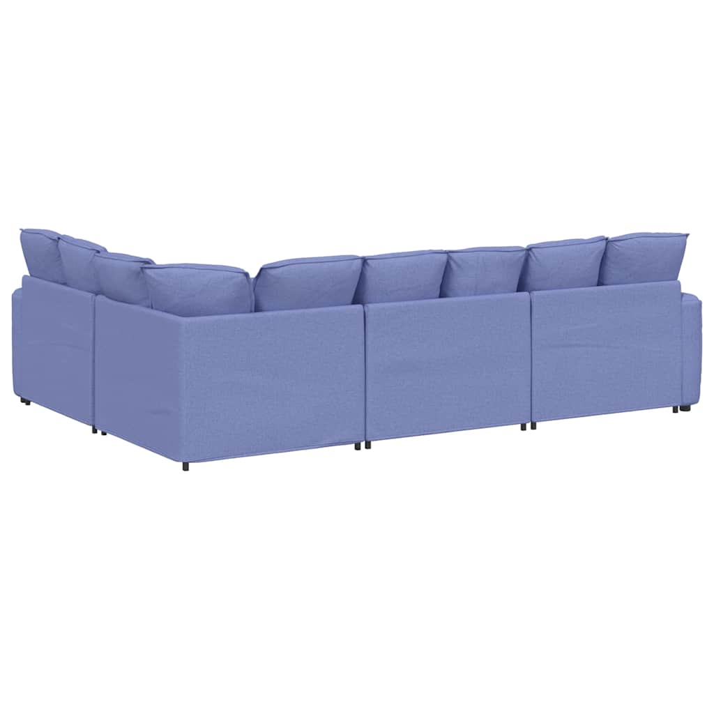 Modularna sofa s jastucima, tkanina, traperice, plava