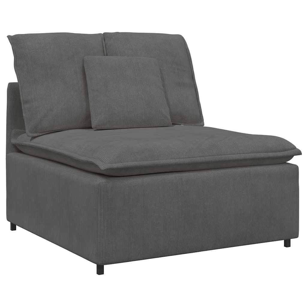 Modularna sofa s jastucima, korduro tkanina, tamno siva