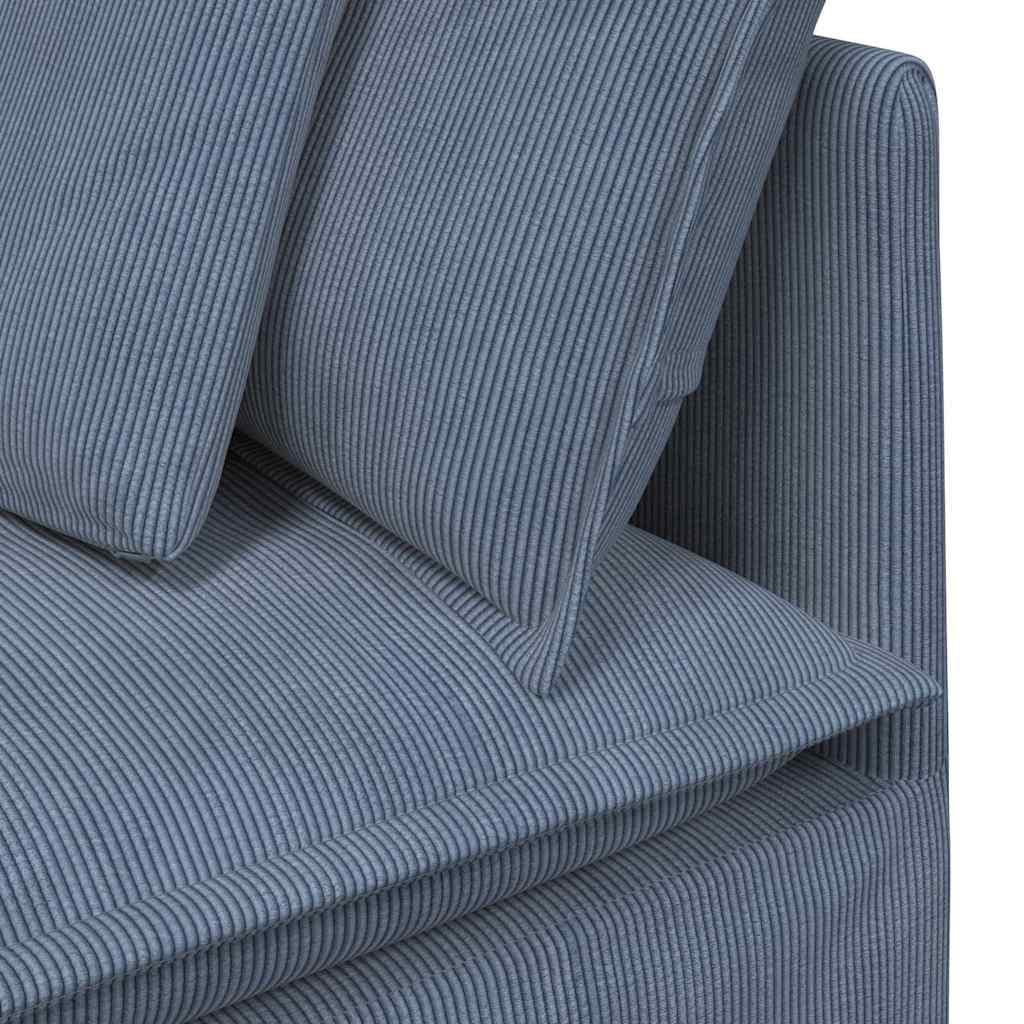 Modularna sofa s jastucima, korduro tkanina, plava