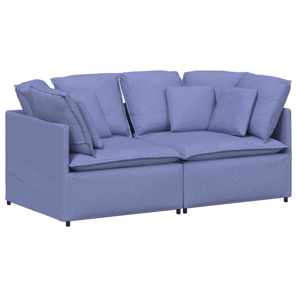 Modularna sofa s jastucima, tkanina, traperice, plava
