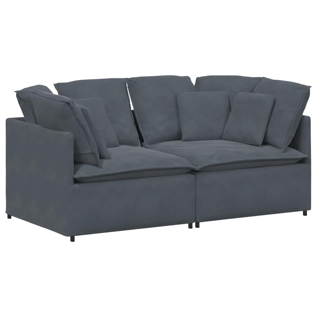 Modularna sofa s jastucima, baršunasta, tamno siva