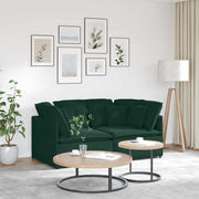 Modularna sofa s jastucima, baršunasta tamnozelena