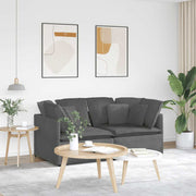 Modularna sofa s jastucima, korduro tkanina, tamno siva