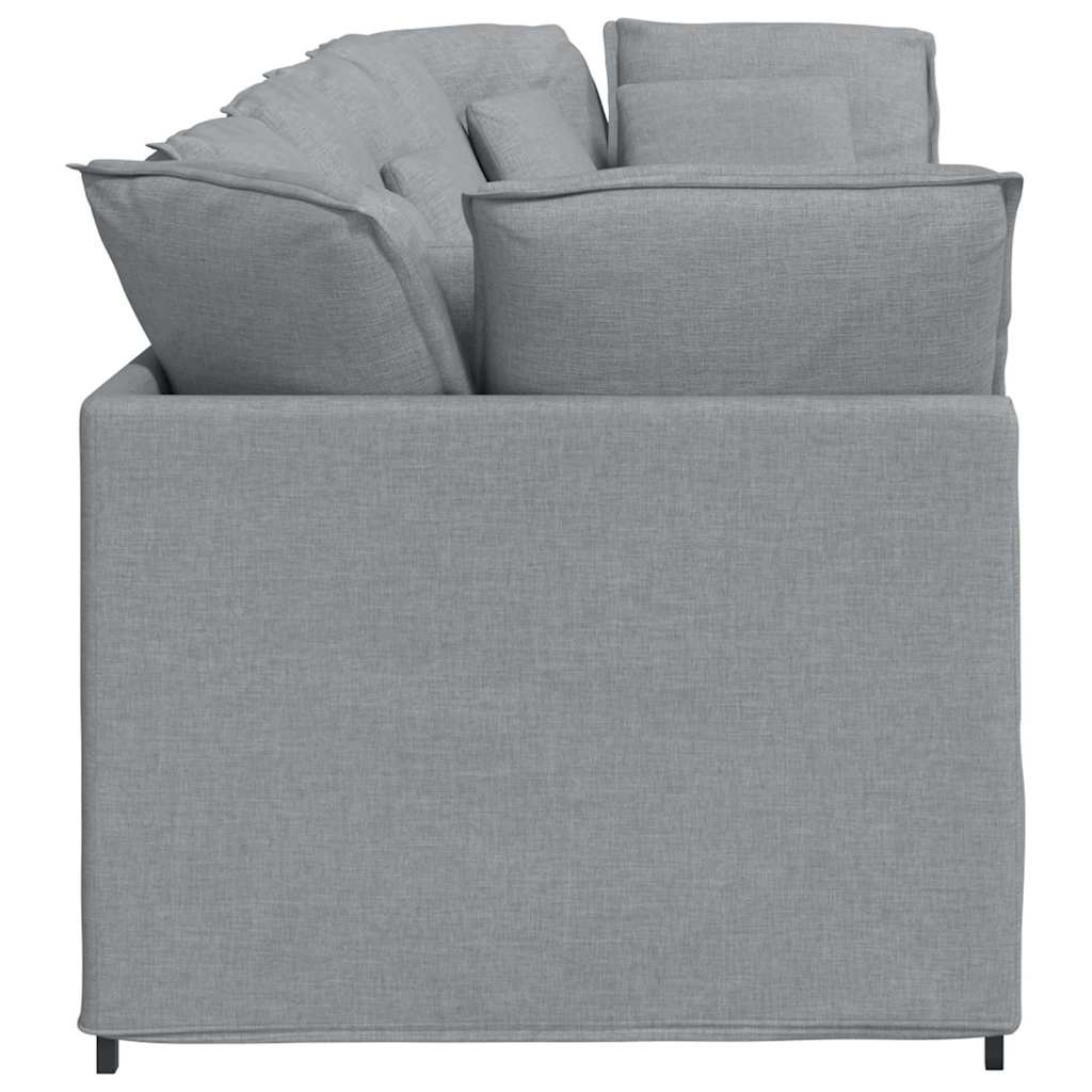 Modularna sofa s jastucima, tkanina, svijetlo siva