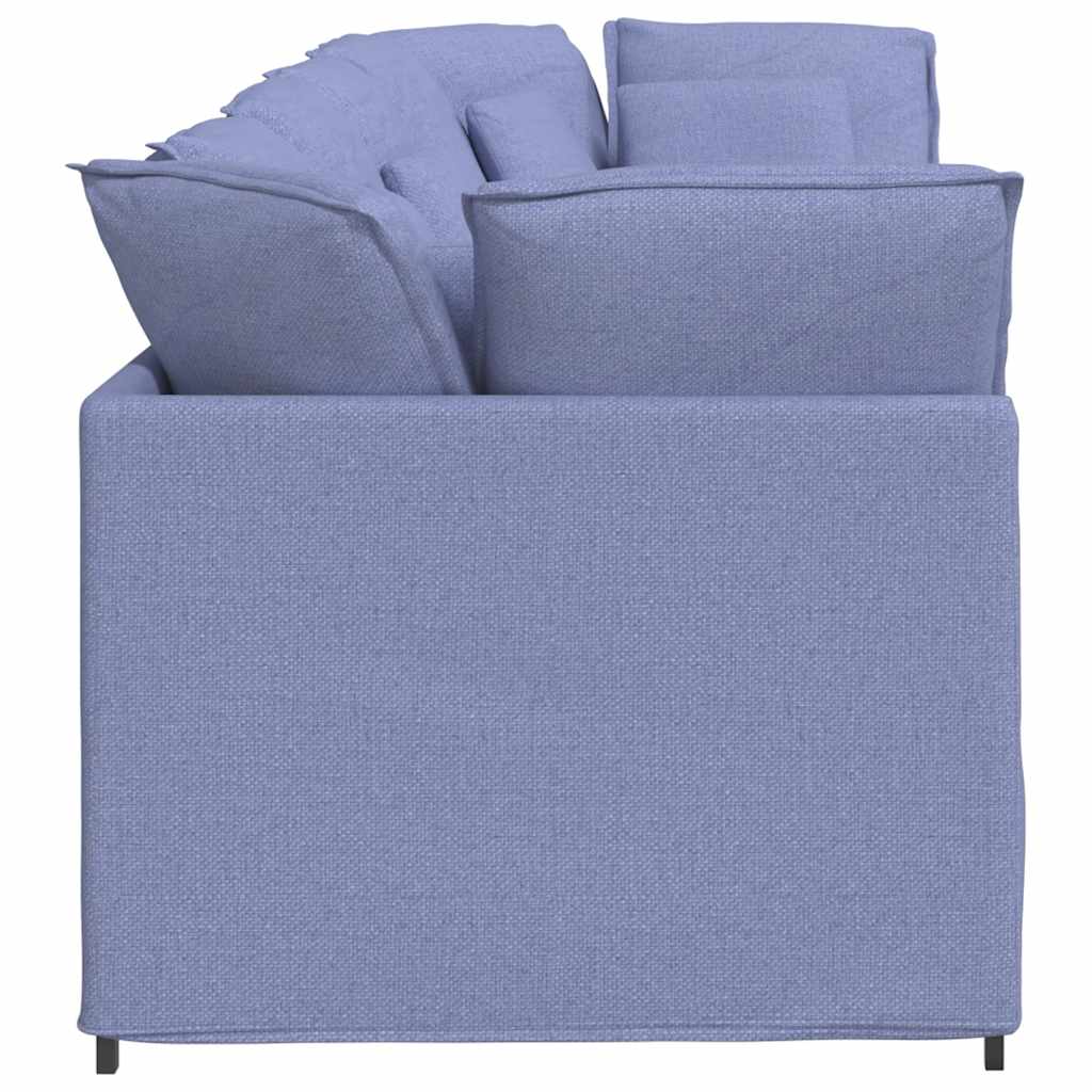 Modularna sofa s jastucima, tkanina, traperice, plava