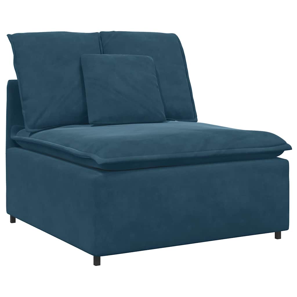 Modularna sofa s jastucima, plava baršunasta