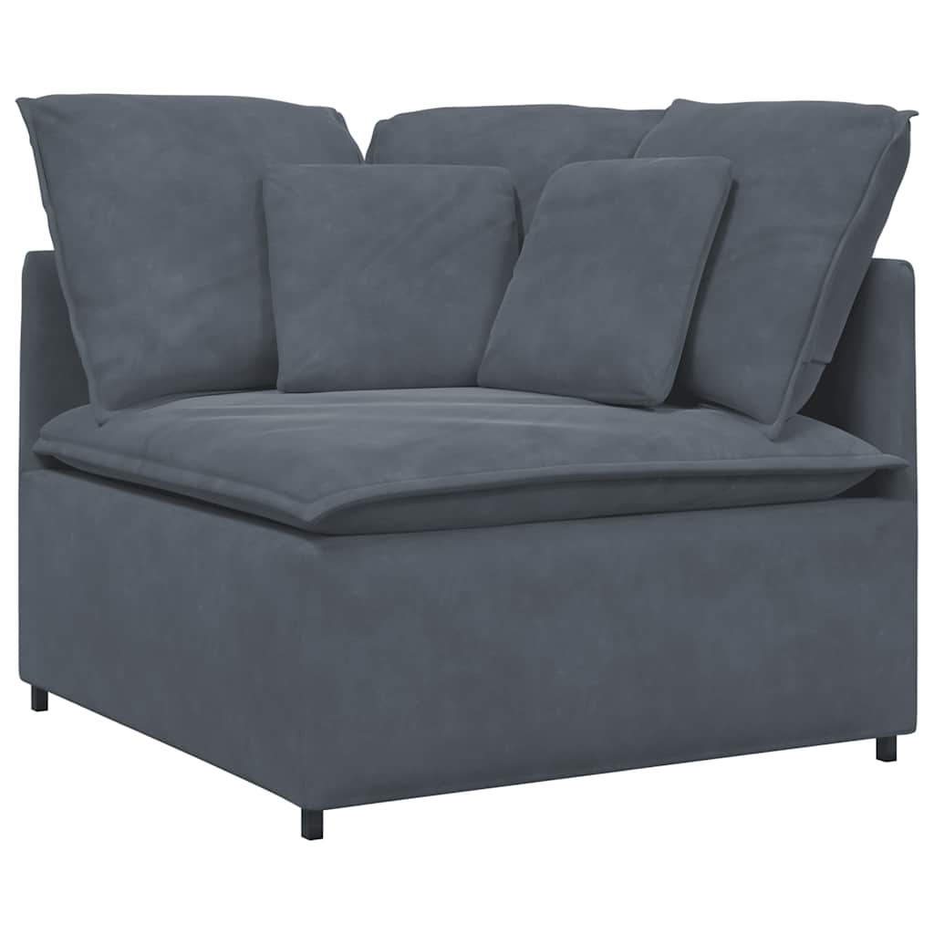 Modularna sofa s jastucima, baršunasta, tamno siva