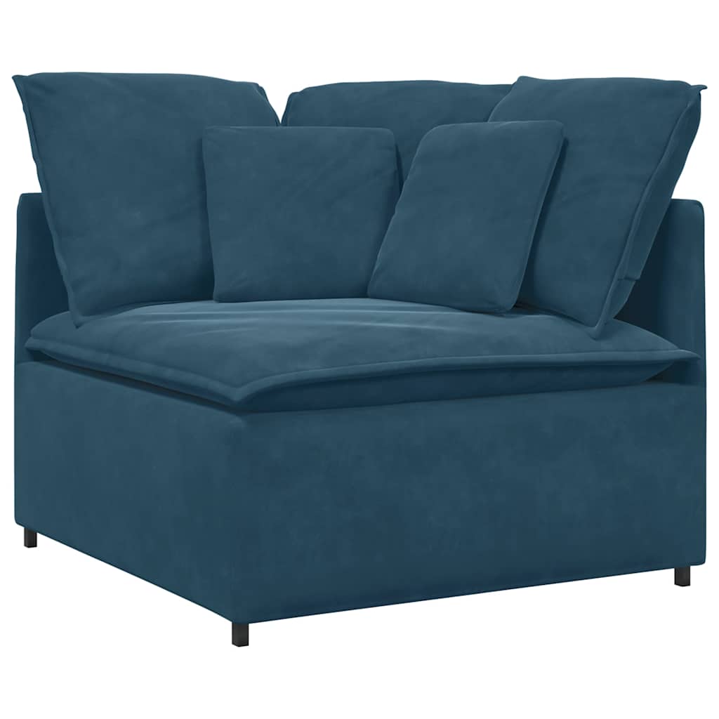Modularna sofa s jastucima, plava baršunasta