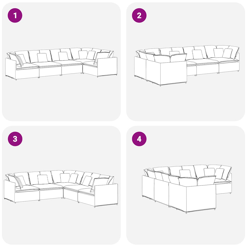 Modularna sofa s jastucima, baršunasta, tamno siva