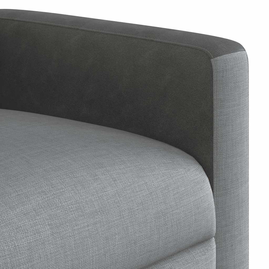 Naslonjač na podizanje od tkanine svjetlosivi