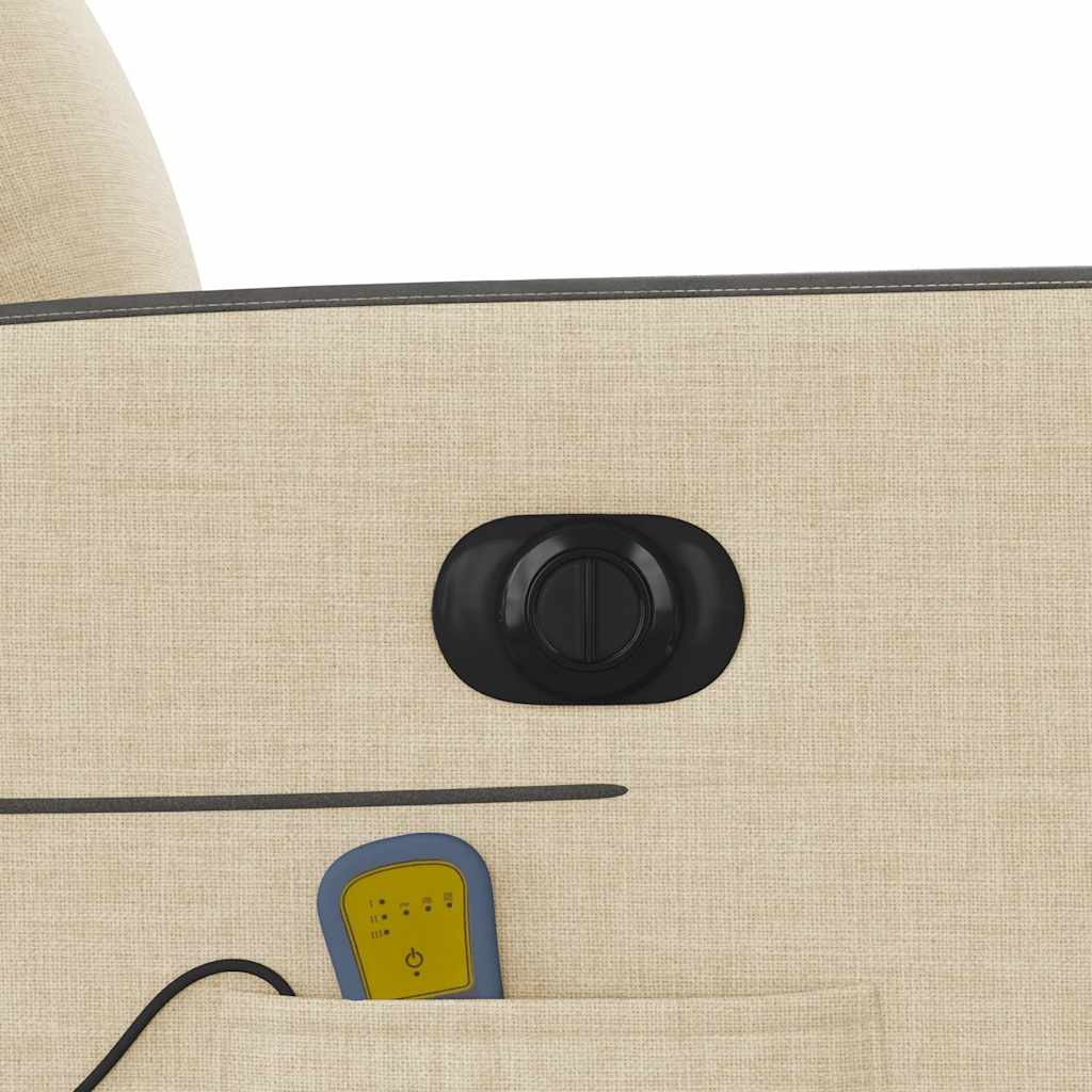 Električni masažni naslonjač na podizanje od tkanine krem