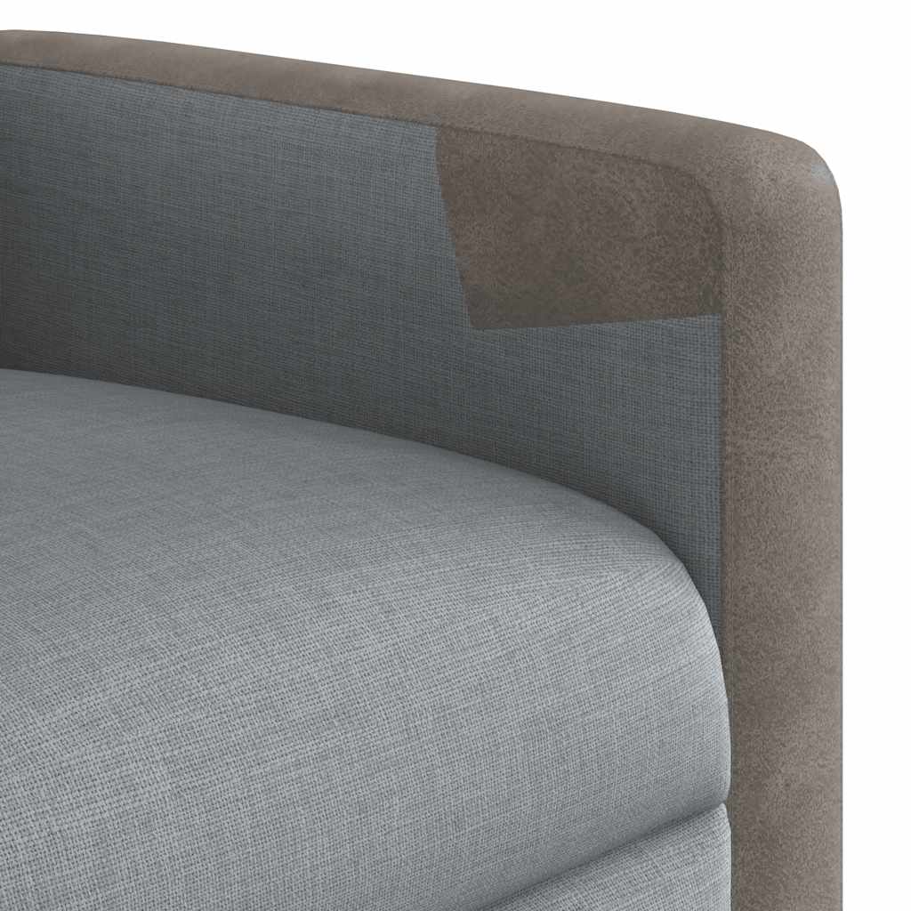 Masažni naslonjač na podizanje od tkanine svjetlosivi