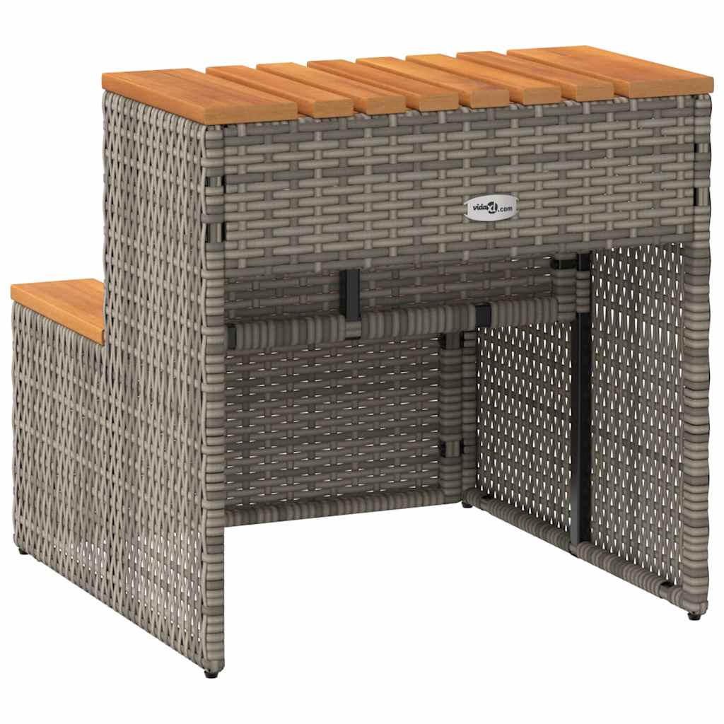 siva hidromasažna kada 50x50x50,5 cm poliratan i puna bagrem