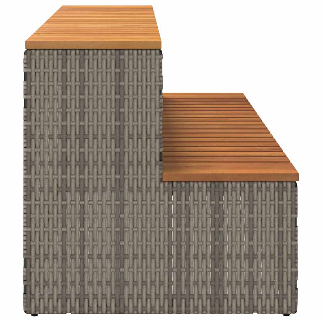 siva hidromasažna kada 100x50x50,5 cm poliratan i puna bagrem