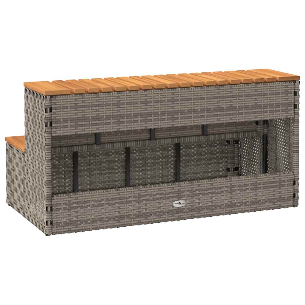 siva hidromasažna kada 100x50x50,5 cm poliratan i puna bagrem