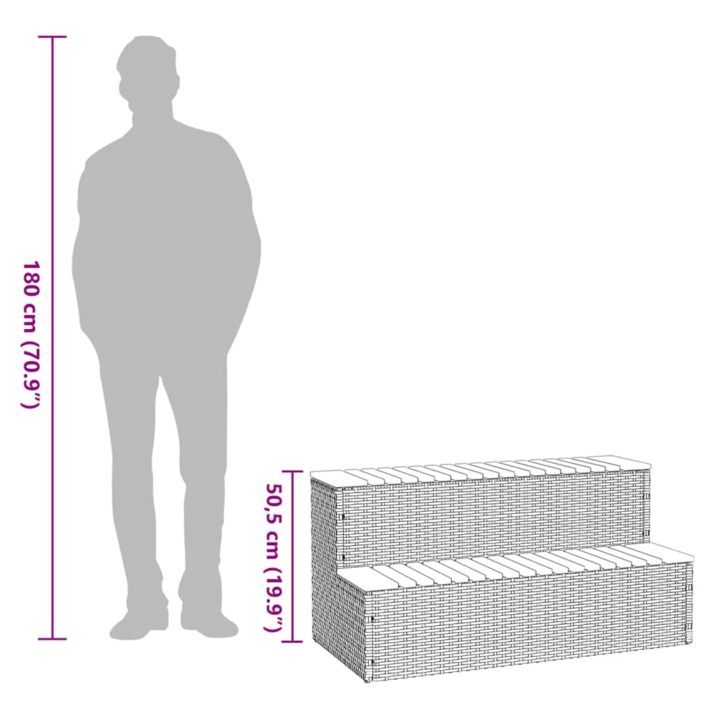 siva hidromasažna kada 100x50x50,5 cm poliratan i puna bagrem